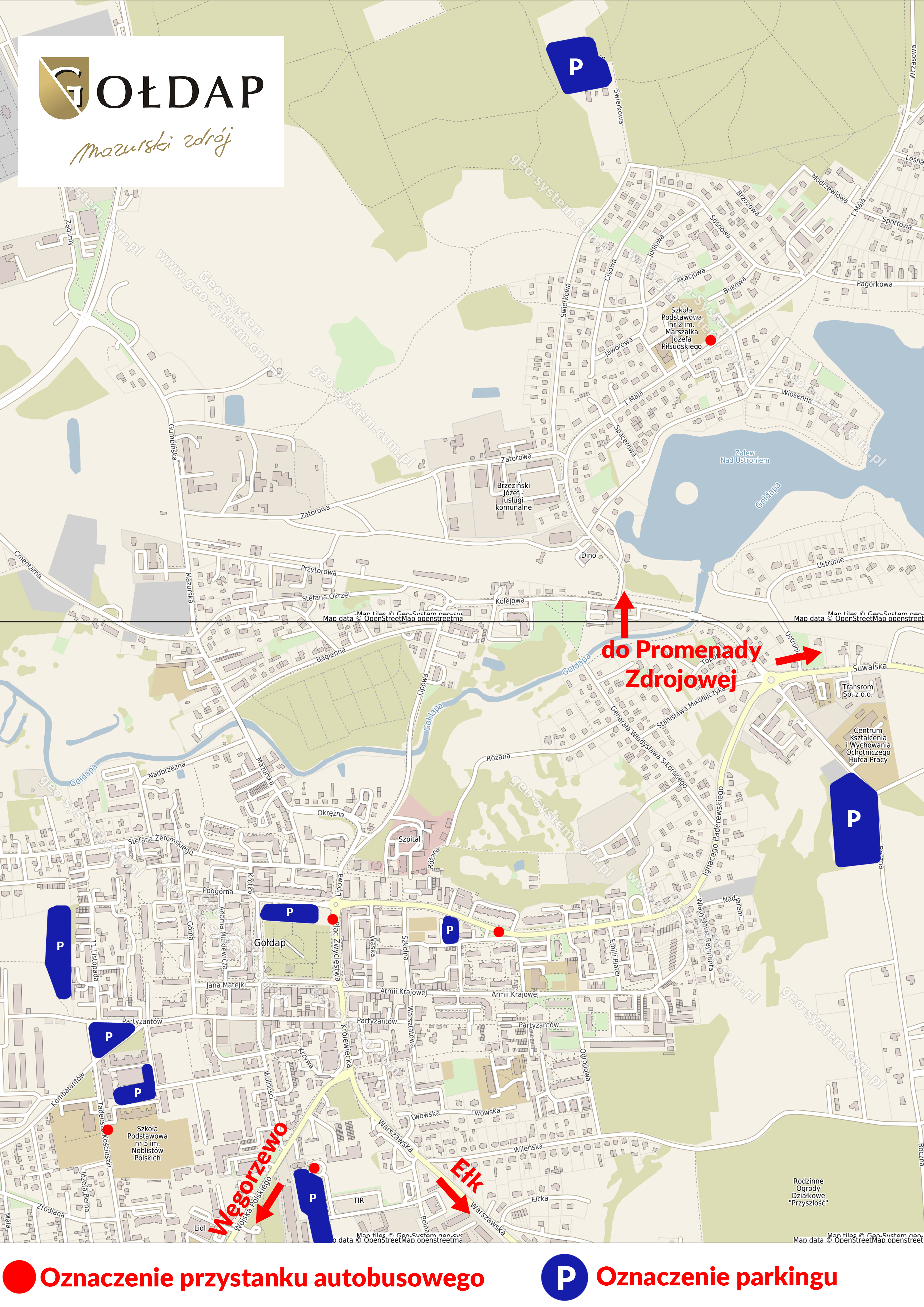 Mapa parkingów w mieście