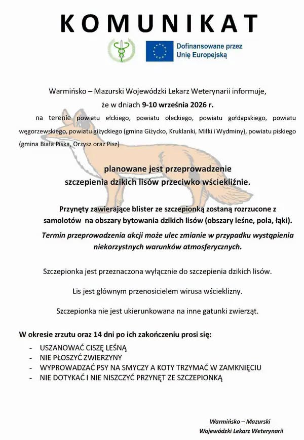 plakat z komunikatem
